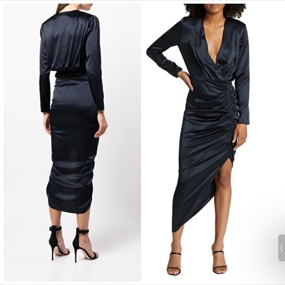 VERONICA BEARD Cameri Ruched Silk Midi Dress Sz 0… - image 2
